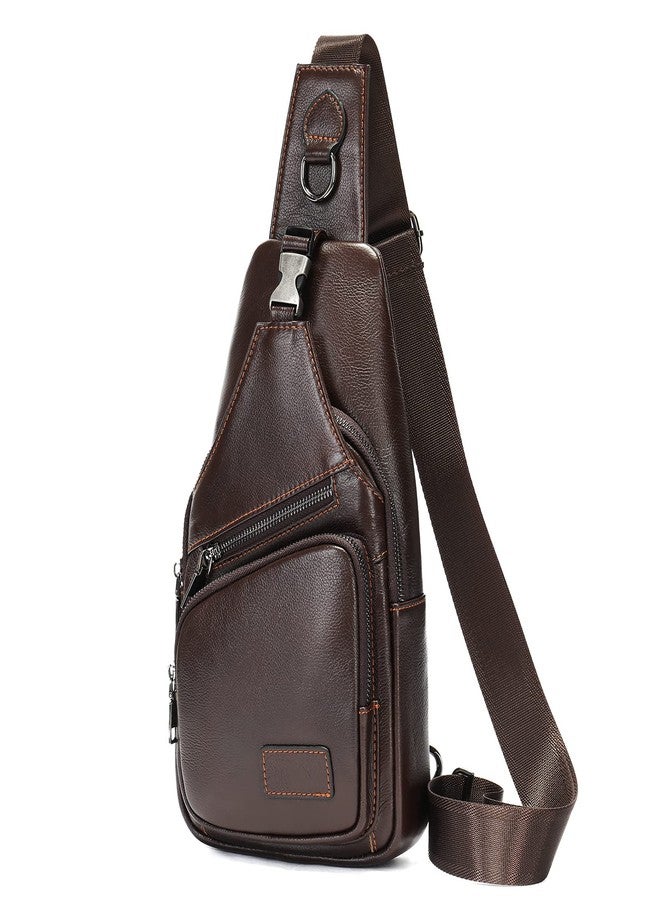 NIUCUNZH Leather Bag, Metal Buckle Crossbody Bags Shoulder Cross Chest Pack Small Travel Backpack for Men and Women - Image 1